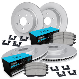 R1 Concepts® - Front and Rear Brake Kit with Ceramic Pads