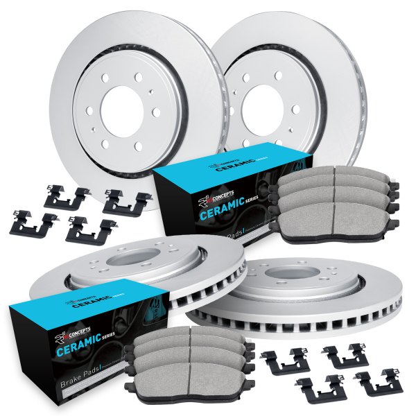  R1 Concepts® - Front and Rear Brake Kit with Ceramic Pads