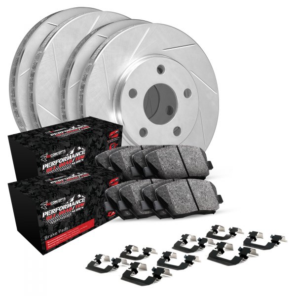  R1 Concepts® - Slotted Front and Rear Brake Kit with Performance Off-Road/Tow Brake Pads