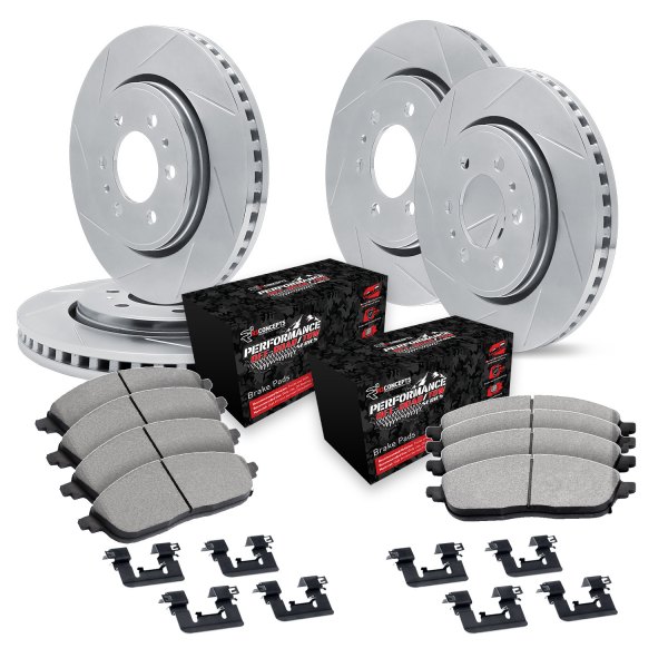  R1 Concepts® - Slotted Front and Rear Brake Kit with Performance Off-Road/Tow Brake Pads