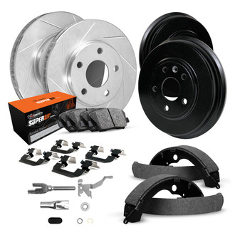 R1 Concepts® - Slotted Front and Rear Brake Kit with Super Duty Pads