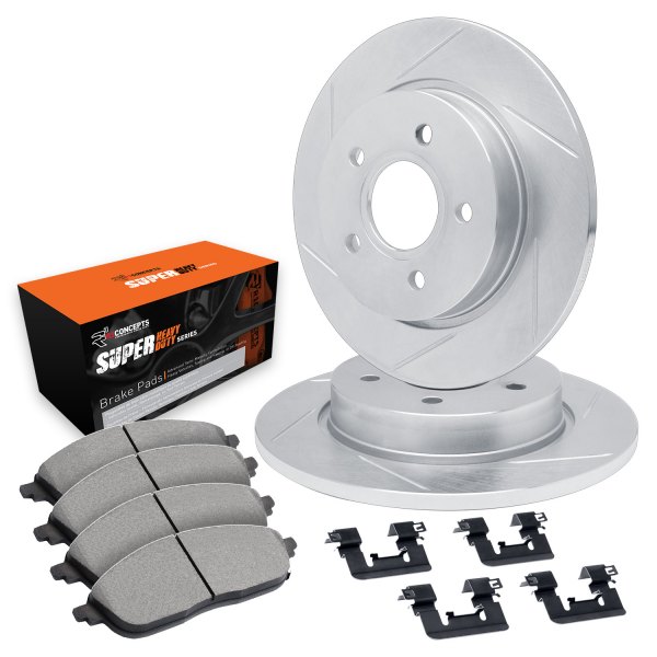  R1 Concepts® - Slotted Rear Brake Kit with Super Duty Pads