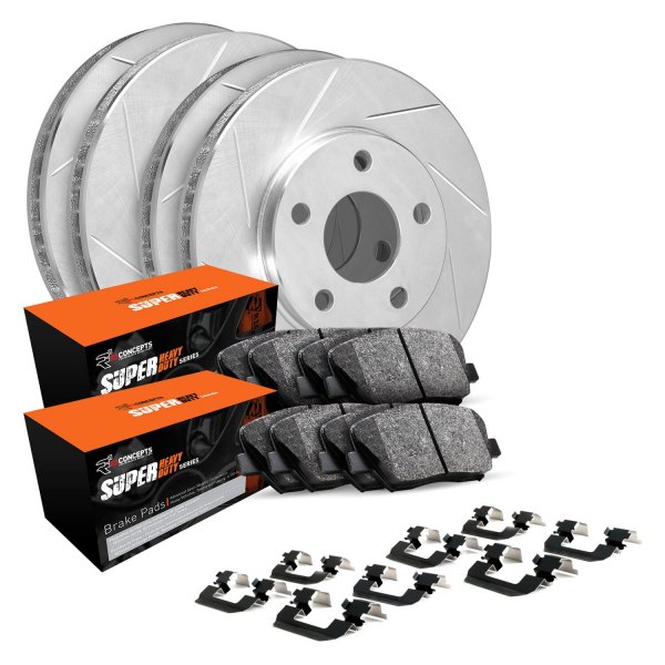  R1 Concepts® - Slotted Front and Rear Brake Kit with Super Duty Pads