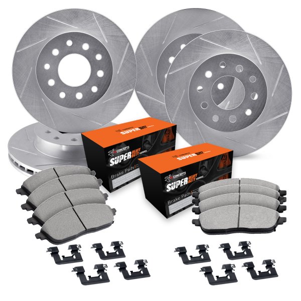  R1 Concepts® - Slotted Front and Rear Brake Kit with Super Duty Pads