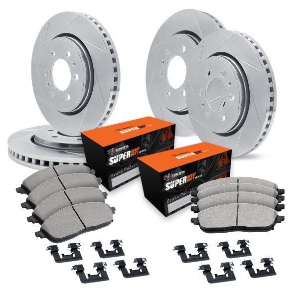  R1 Concepts® - Slotted Front and Rear Brake Kit with Super Duty Pads