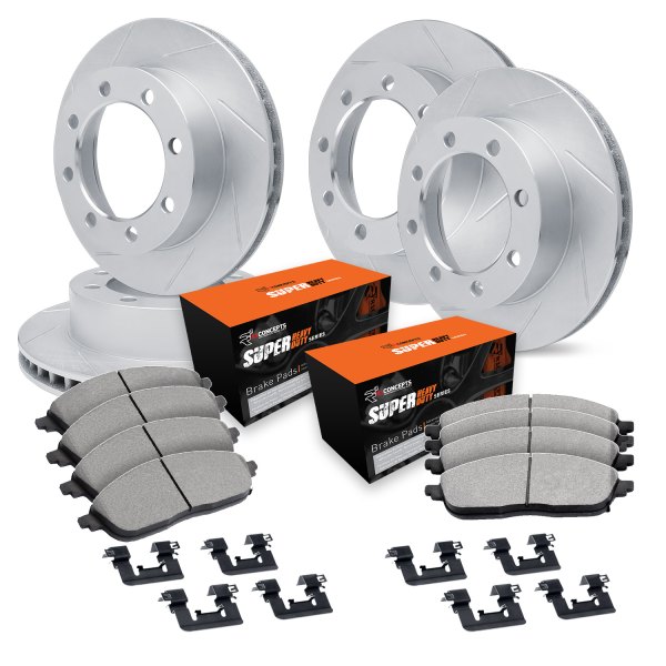  R1 Concepts® - Slotted Front and Rear Brake Kit with Super Duty Pads