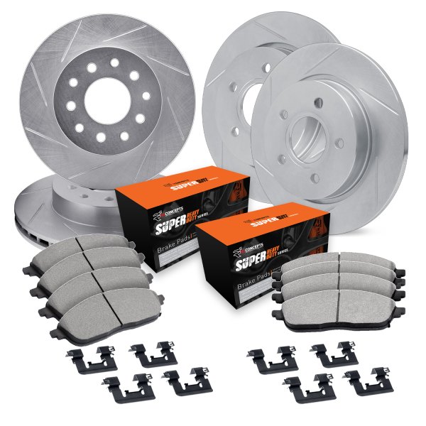  R1 Concepts® - Slotted Front and Rear Brake Kit with Super Duty Pads