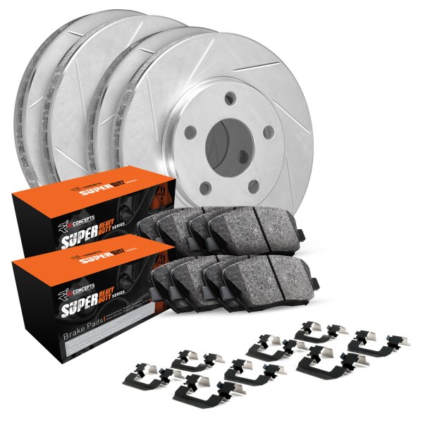  R1 Concepts® - Slotted Front and Rear Brake Kit with Super Duty Pads