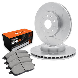 R1 Concepts® - Slotted Front Brake Kit with Super Duty Pads