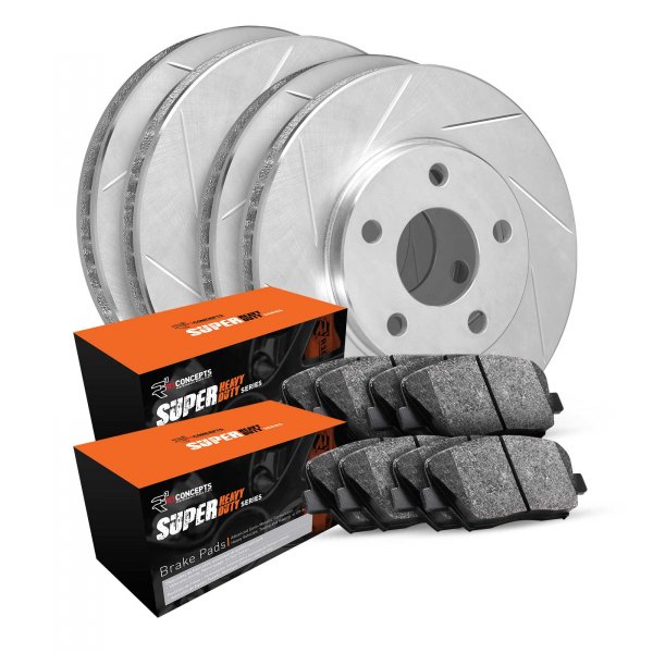  R1 Concepts® - Slotted Front and Rear Brake Kit with Super Duty Pads