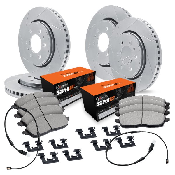  R1 Concepts® - Slotted Front and Rear Brake Kit with Super Duty Pads