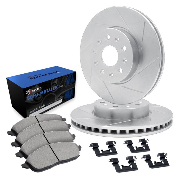  R1 Concepts® - Slotted Front Brake Kit with Semi-Met Pads