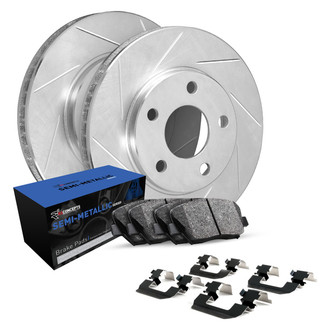 R1 Concepts® - Slotted Front Brake Kit with Semi-Met Pads