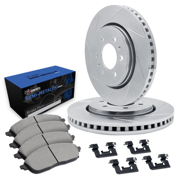  R1 Concepts® - Slotted Rear Brake Kit with Semi-Met Pads