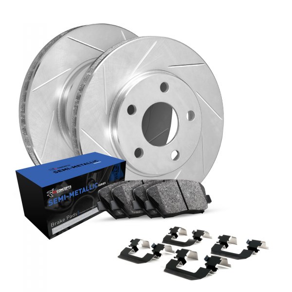  R1 Concepts® - Slotted Front Brake Kit with Semi-Met Pads