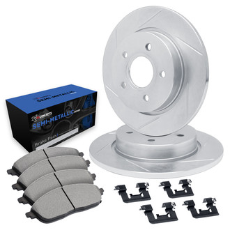 R1 Concepts® - Slotted Rear Brake Kit with Semi-Met Pads