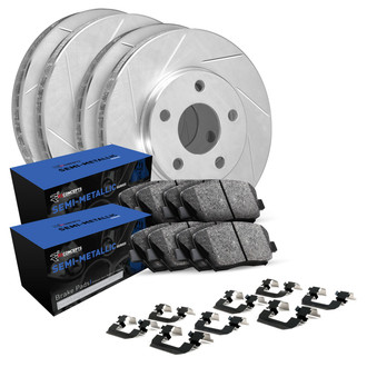 R1 Concepts® - Slotted Brake Kit with Semi-Met Pads