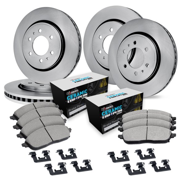  R1 Concepts® - Front and Rear Brake Kit with Euro Ceramic Pads