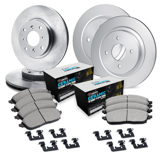 R1 Concepts® - Front and Rear Brake Kit with Euro Ceramic Pads