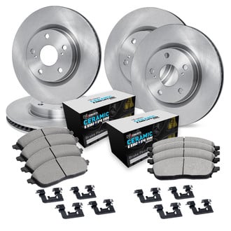 R1 Concepts® - Front and Rear Brake Kit with Euro Ceramic Pads