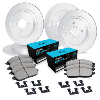 R1 Concepts® - Front and Rear Brake Kit with Ceramic Pads