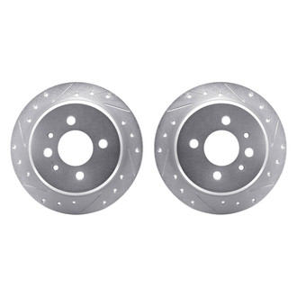 R1 Concepts® - Drilled and Slotted Rear Brake Rotor Set