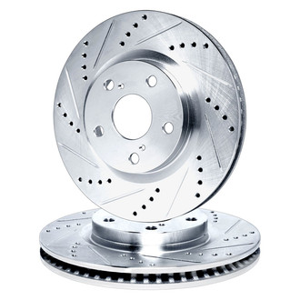 R1 Concepts® - eLINE Series™ Drilled and Slotted Rear Brake Rotor Set