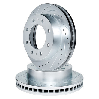 R1 Concepts® - eLINE Series™ Drilled and Slotted Rear Brake Rotor Set