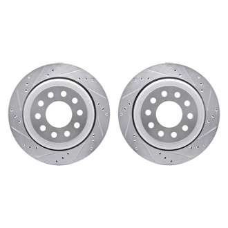 R1 Concepts® - Drilled and Slotted Rear Brake Rotor Set