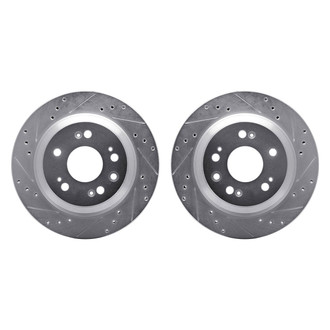 R1 Concepts® - Drilled and Slotted Rear Brake Rotor Set