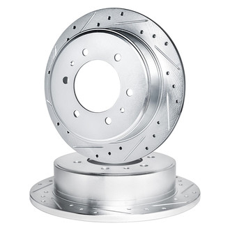 R1 Concepts® - Drilled and Slotted Rear Brake Rotor Set