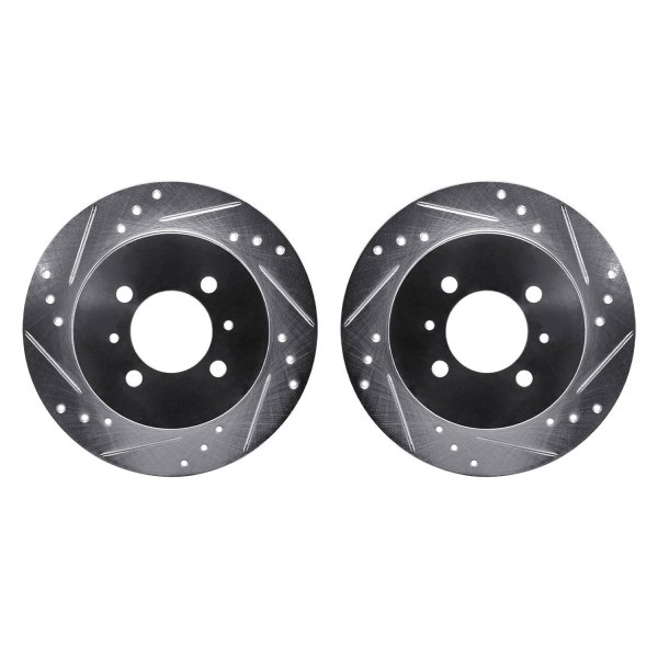 R1 Concepts® - Drilled and Slotted Rear Brake Rotor Set