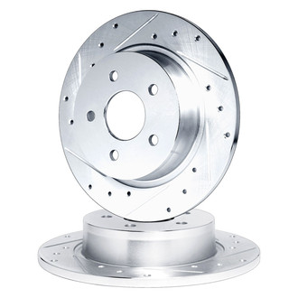 R1 Concepts® - Drilled and Slotted Front Brake Rotor Set