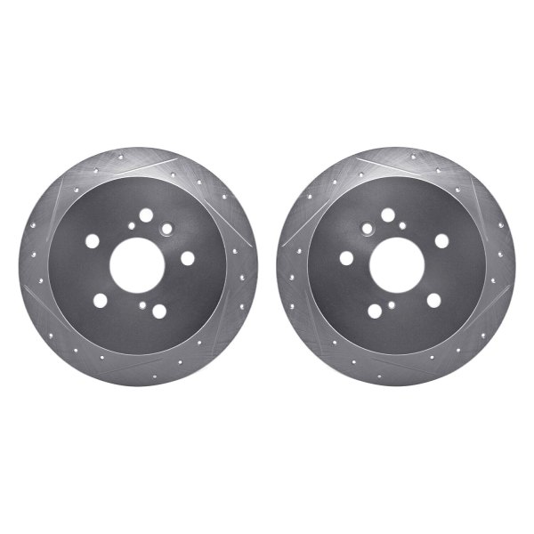 R1 Concepts® - Drilled and Slotted Rear Brake Rotor Set