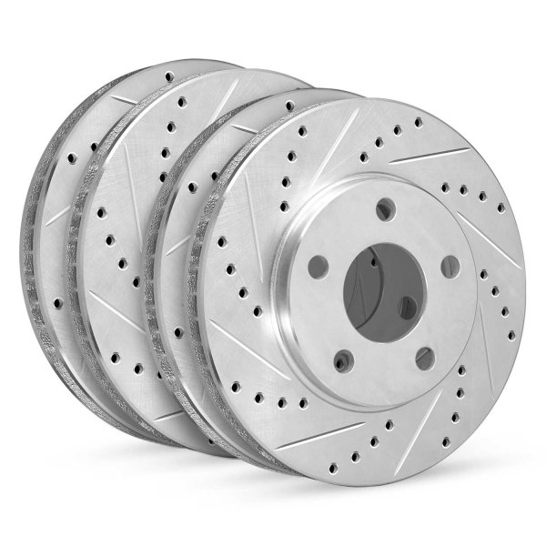 R1 Concepts® - Drilled and Slotted Front and Rear Brake Rotor Set