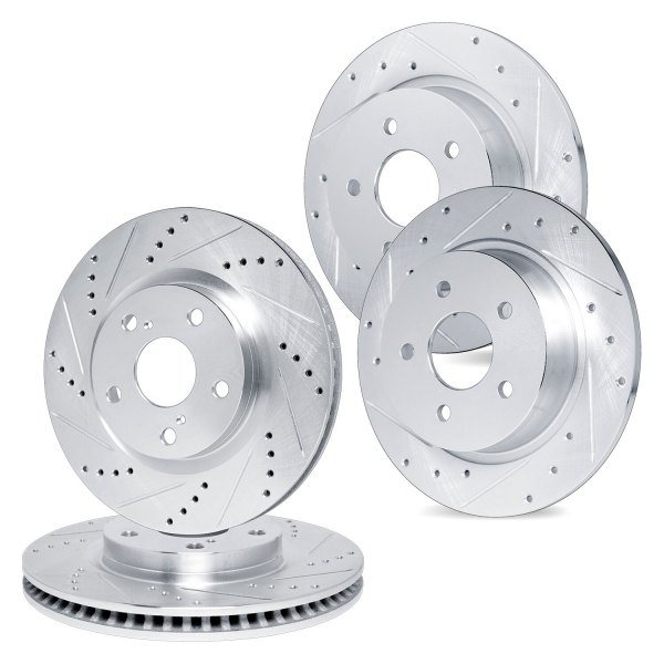 R1 Concepts® - Drilled and Slotted Front and Rear Brake Rotor Set