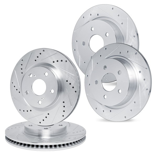 R1 Concepts® - Drilled and Slotted Front and Rear Brake Rotor Set