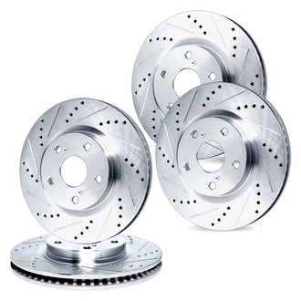 R1 Concepts® - eLINE Series™ Drilled and Slotted Front and Rear Brake Rotor Set