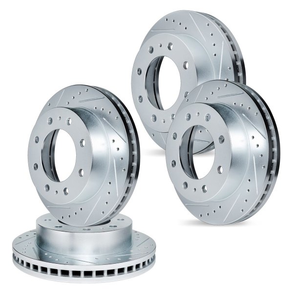 R1 Concepts® - Drilled and Slotted Front and Rear Brake Rotor Set