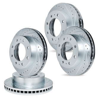 R1 Concepts® - Drilled and Slotted Front and Rear Brake Rotor Set