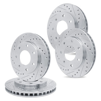 R1 Concepts® - eLINE Series™ Drilled and Slotted Front and Rear Brake Rotor Set