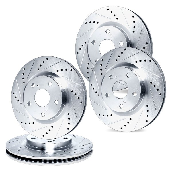 R1 Concepts® - Drilled and Slotted Front and Rear Brake Rotor Set