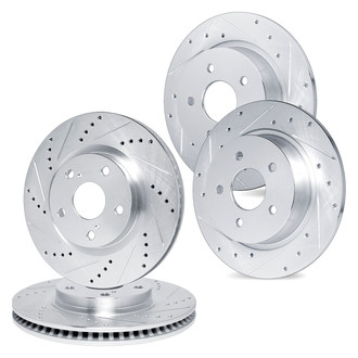 R1 Concepts® - eLINE Series™ Drilled and Slotted Front and Rear Brake Rotor Set