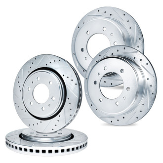 R1 Concepts® - Drilled and Slotted Front and Rear Brake Rotor Set
