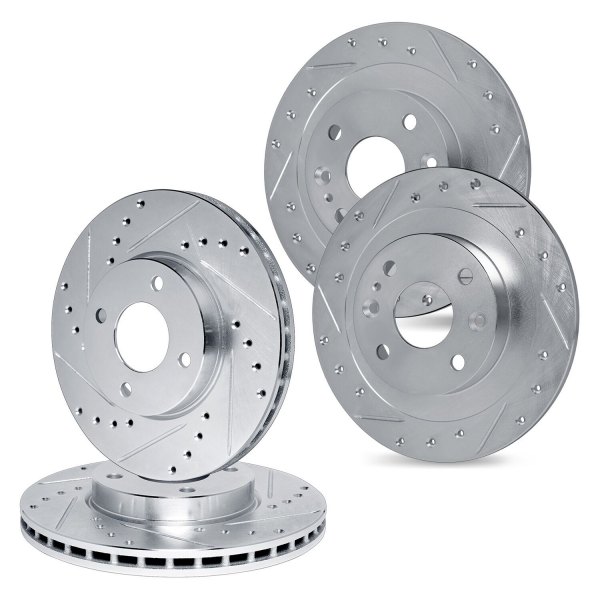 R1 Concepts® - Drilled and Slotted Front and Rear Brake Rotor Set