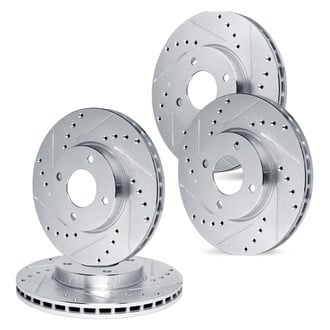 R1 Concepts® - Drilled and Slotted Front and Rear Brake Rotor Set