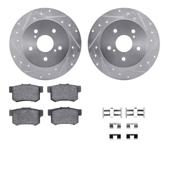 R1 Concepts® - Drilled and Slotted Rear Brake Kit with Performance Sport Pads