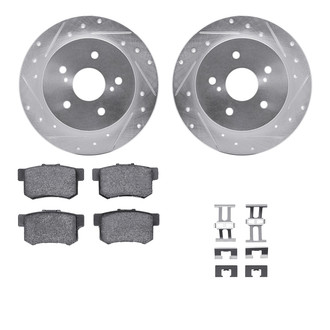 R1 Concepts® - Drilled and Slotted Rear Brake Kit with Performance Sport Pads