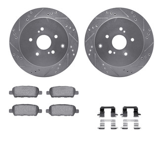 R1 Concepts® - Drilled and Slotted Rear Brake Kit with Performance Sport Pads