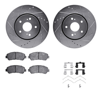 R1 Concepts® - Drilled and Slotted Front Brake Kit with Performance Sport Pads